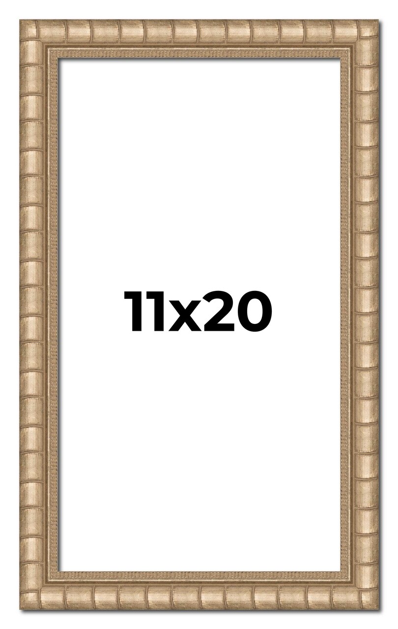 11x20 Modern Bamboo Picture Frame with UV-Resistant Acrylic & Acid Free Backing, Available in 5 Finishes - Gold, Silver, Brown, Black, and Natural